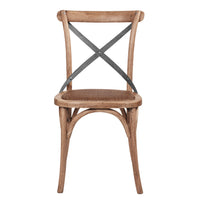 Hastings Cross Back Chair with Grey Metal Straps-Dovetailed & Doublestitched